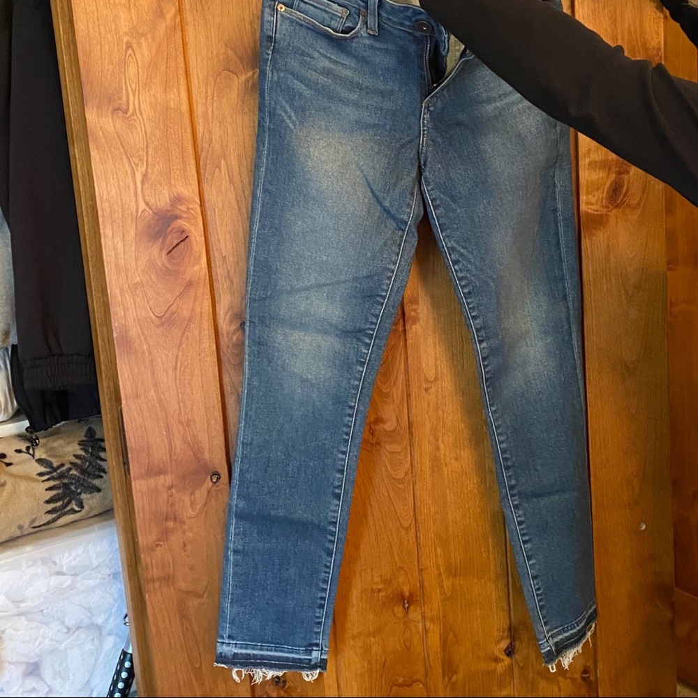 Paige jeans with undone hem